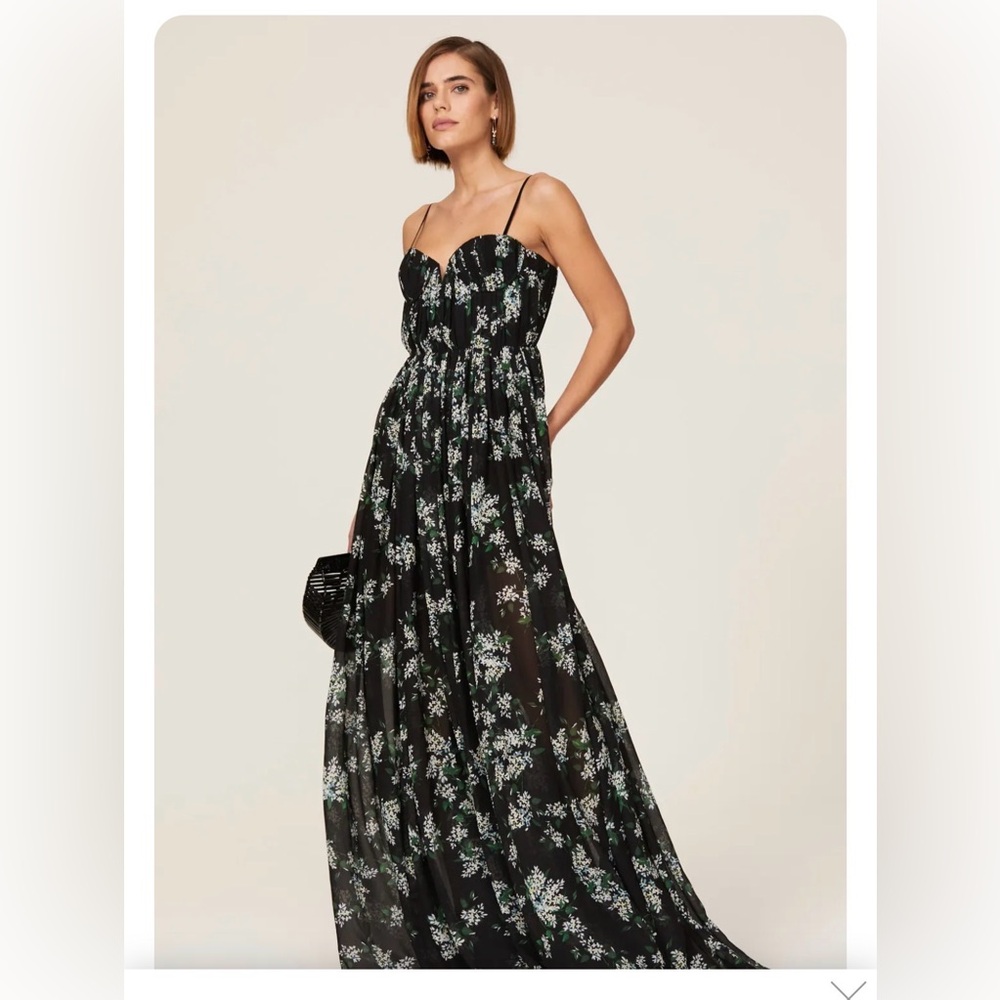 Saulee Black Floral Dress